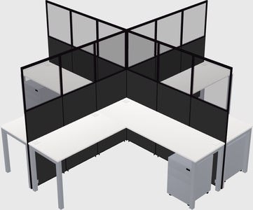 Shared l-shaped cubicles