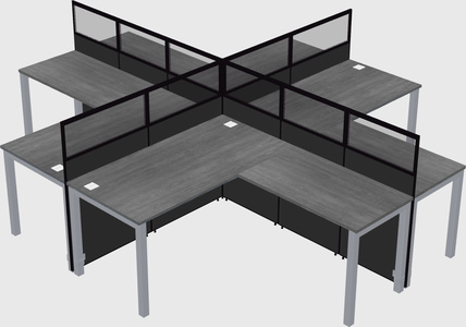 Shared l-shaped cubicles
