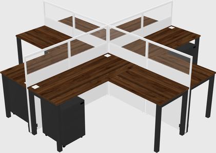 Shared l-shaped cubicles