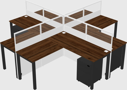 Shared l-shaped cubicles