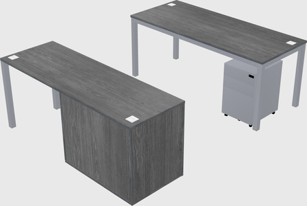 Parallel desk + cabinet