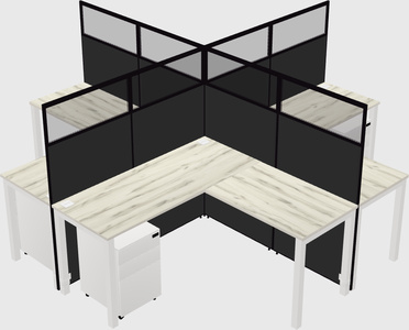 Shared l-shaped cubicles