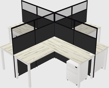 Shared l-shaped cubicles