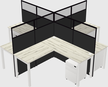Shared l-shaped cubicles