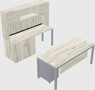 Parallel desk + cabinet