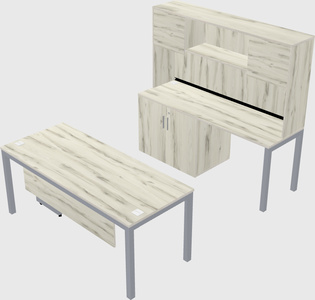 Parallel desk + cabinet