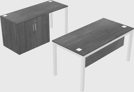 Parallel desk + cabinet