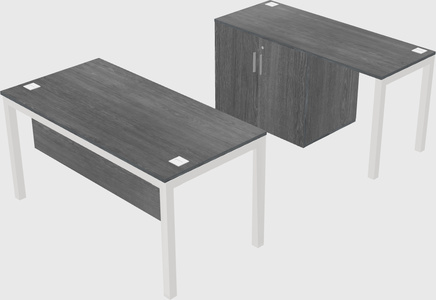 Parallel desk + cabinet
