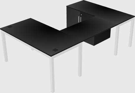 Bureau + armoire en u