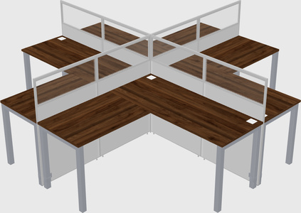Shared l-shaped cubicles