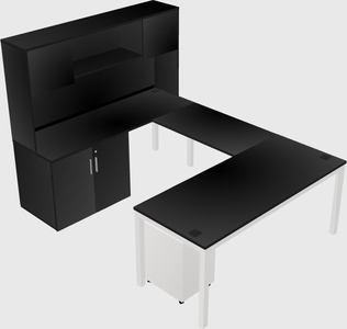 Bureau + armoire en u