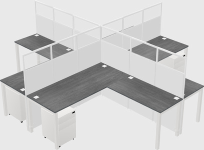 Shared l-shaped cubicles