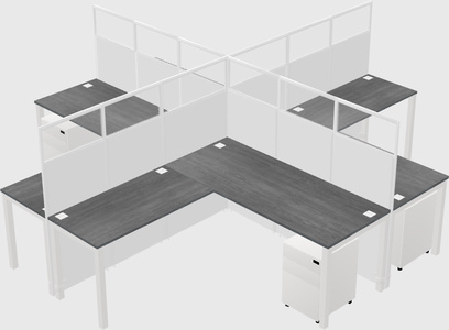 Shared l-shaped cubicles