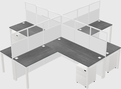 Shared l-shaped cubicles