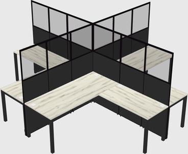 Shared l-shaped cubicles