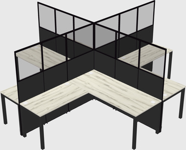 Shared l-shaped cubicles