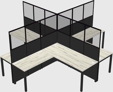 Shared l-shaped cubicles
