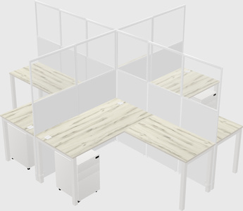 Shared l-shaped cubicles