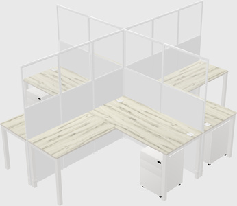 Shared l-shaped cubicles