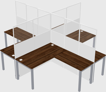 Shared l-shaped cubicles
