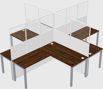 Shared l-shaped cubicles