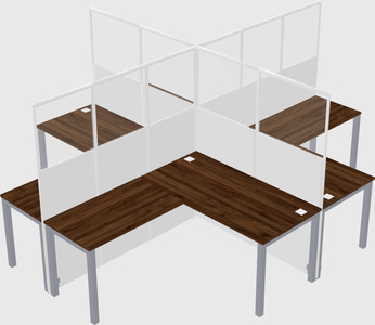 Shared l-shaped cubicles