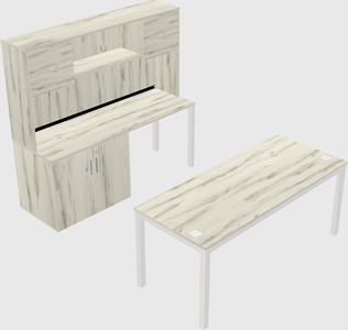 Parallel desk + cabinet