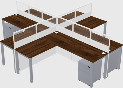 Shared l-shaped cubicles