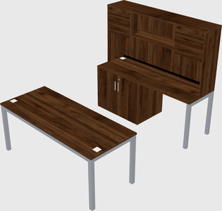 Parallel desk + cabinet