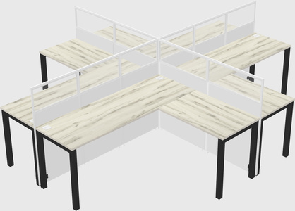 Shared l-shaped cubicles