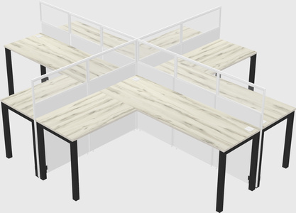 Shared l-shaped cubicles