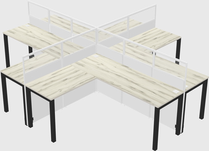 Shared l-shaped cubicles