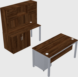 Parallel desk + cabinet