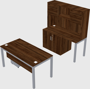 Parallel desk + cabinet