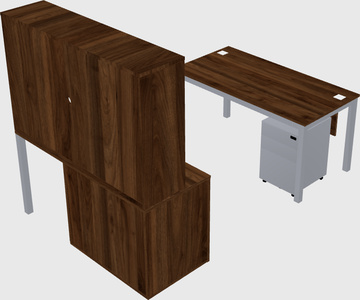 Parallel desk + cabinet