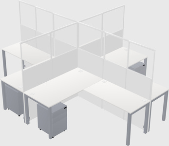 Shared l-shaped cubicles