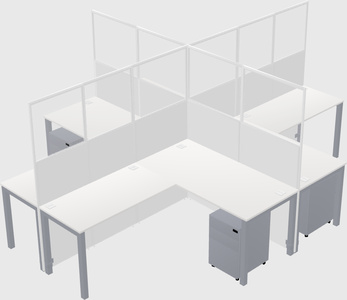 Shared l-shaped cubicles
