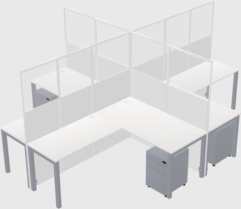 Shared l-shaped cubicles