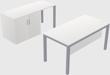 Parallel desk + cabinet