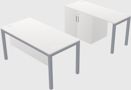 Parallel desk + cabinet