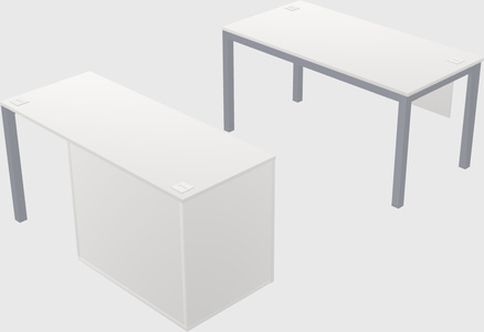 Parallel desk + cabinet