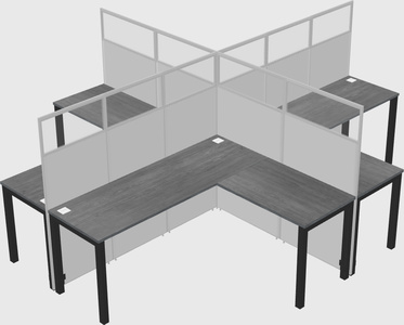 Shared l-shaped cubicles