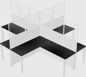 Shared l-shaped cubicles