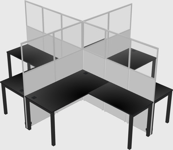 Shared l-shaped cubicles