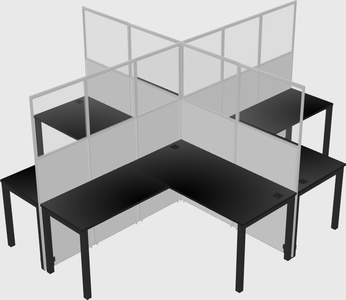 Shared l-shaped cubicles