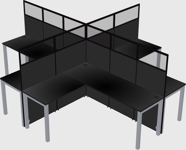 Shared l-shaped cubicles
