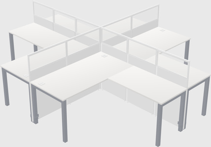 Shared l-shaped cubicles