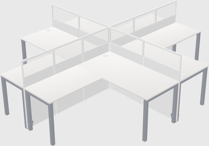Shared l-shaped cubicles