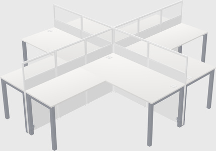Shared l-shaped cubicles