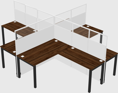 Shared l-shaped cubicles